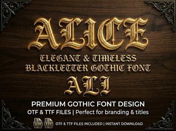 Alice: A Premium Blackletter Gothic Font for Timeless Elegance