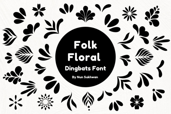 Folk Floral Dingbats: A Botanical Journey in Typography