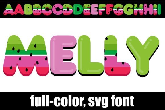 Melly and Melly Glossy Bubble SVG Font: A High-Shine World of Fun