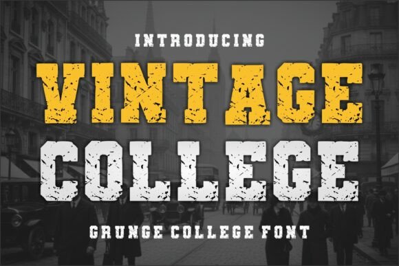 Vintage College Grunge Font: A Bold Addition to Your Design Toolkit
